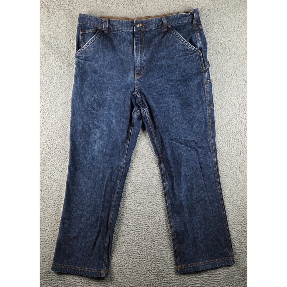 Duluth Trading Flex Ballroom Jeans Mens 40x32 (39x31) Blue Relaxed Fit Denim